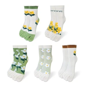 Womens Girls Toe Socks Five Fingers Cute Socks Colorful Ankle Socks Athletic ... - Picture 1 of 4