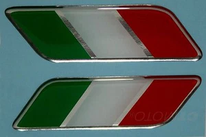 Italian Flag 3D Resin Gel decals / stickers Ducati Aprilia MV Lambretta Fiat - Picture 1 of 1