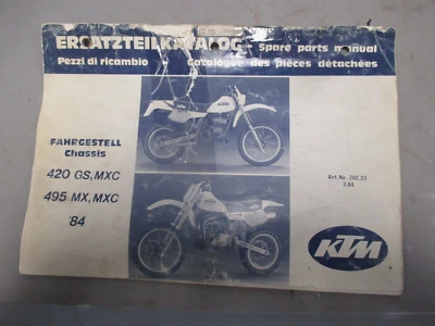 Manual de piezas de repuesto de fábrica de chasis KTM 1984 420 GS MXC 495 MX MXC 202.23.3.84 Foto 1 de 4