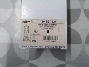 Pass & Seymour 94301-LA 3A 120V 1P Rotary Fan Speed Control **Free Shipping** - Picture 1 of 2