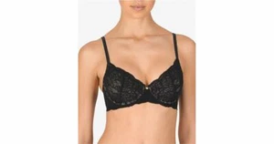 Natori 714152 Black Cameo Rose BG010 Bra Unpadded Underwire $62.00 32B - Picture 1 of 4