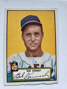 1952 TOPPS BOB KENNEDY 77 BLACK BACK MISCUT BASEBALL CLEVELAND INDIANS