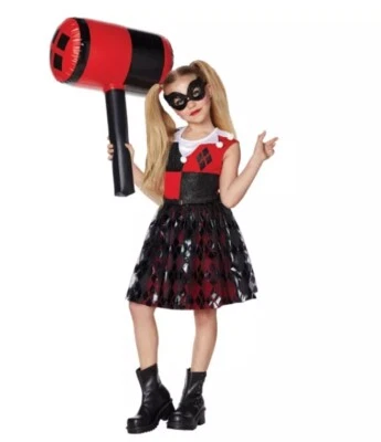 Vestido Harley Quinn Niño Mediano (7-8), Vestido con Falda Estampado de Lámina Halloween Foto 1 de 4