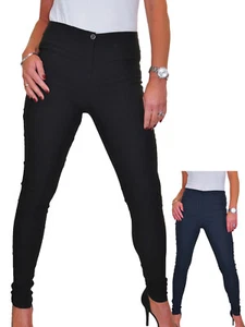 Damas Pantalones Delgados Gran Altura Oficina Trabajo Escuela Pantalones Calce Ajustado 4-18 - Imagen 1 de 10