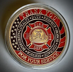 Firefighters Challenge Coin-Collectors-Gold/black-NEW-Thank You!- - Picture 1 of 2