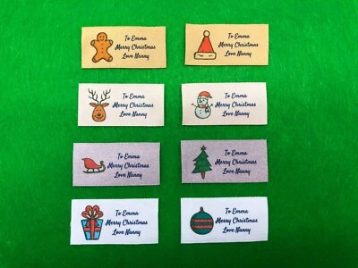 CAMBRIDGE PERSONALISED Personalisiertes Nähen zu Weihnachten Weihnachten Etiketten in Vollfarbe (8 Etiketten)