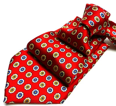 Corbata Joseph & Lyman exclusiva para Bloomingdale 100 % seda roja brillante, hecha en EE. UU. Foto 1 de 4