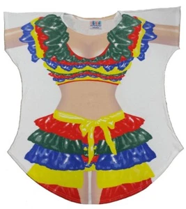 L.A. Imprints Cha Cha Girl Bikini Body Cover-Up T-Shirt #71 Plus Size White - Picture 1 of 2