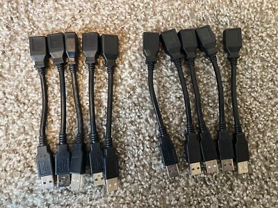 批量 10 件 USB 2.0 6 英寸 15 厘米 柔性延长线 公对母 全新 — 第 1/4 张图片