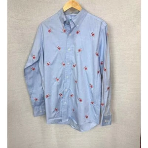 Castaway Men's Pinpoint Blue Oxford with Embroidered Candy Canes sz Med - Picture 1 of 7