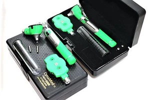 Premium FIber Optic Mini Otoscope Opthalmoscope (Diagnostic Set ENT)-Green COLOR - Picture 1 of 8