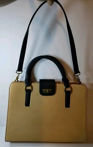 J.Crew Brown Black Tote VTG - Picture 1 of 10