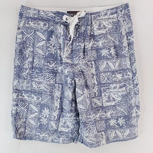 Reyn Spooner Shorts Mens 36 Blue White Hawaiian Boardshorts Swim Trunks 10" - Picture 1 of 13
