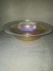 Vintage Imperial Marigold Iridescent Stretch Glass Bowl 12” Wide Excellent - Picture 1 of 3