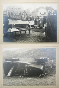 Post Mortem Funeral Coffin Scene & Auto Accident Photos - France -Before & After - Picture 1 of 3