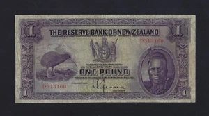 NEW ZEALAND 1 POUND 1934 P-155 F+ RARE  - Picture 1 of 2