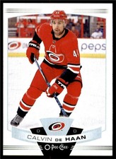 2019-20 UD OPC O-Pee-Chee Base #381 Calvin de Haan - Carolina Hurricanes