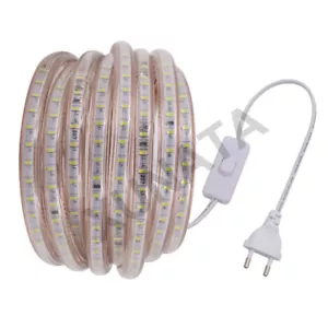 STRISCIA STRIP LED BOBINA SMD 3014 SPINA 220V BIANCA TUBO INTERNO ESTERNO 1-50M - Foto 1 di 14