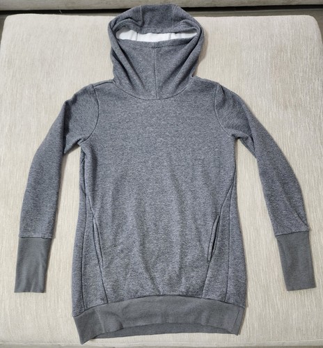 VETEMENTS Felpa con cappuccio donna Fabletics grigio pile atletico pullover tasca taglia XS