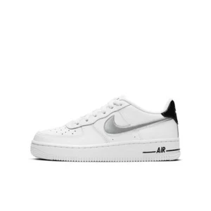 Nike Air Force 1 GS UK 5 EUR 38 White Black Metallic CZ4206 100 New - Picture 1 of 6