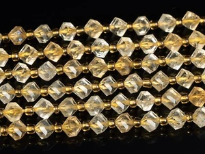 6MM Genuine Natural Yellow Citrine Beads Grade AA Faceted Cube Loose Beads - Picture 1 of 3