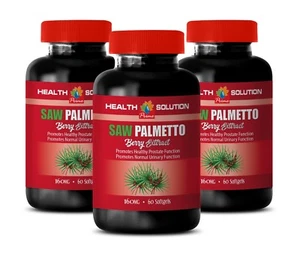 Extracto de bayas de palma enana americana 160 mg suplemento dietético (3 botellas, 180 cápsulas blandas) - Imagen 1 de 2