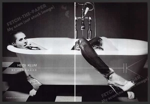 Jordache Jeans Heidi Klum 2000er Druck Werbung Anzeige (2 Seiten) 2008 Badewanne - Bild 1 von 1