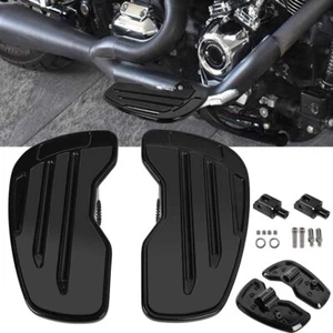 Black Driver Rider Foot boards Floor boards For Harley Softail Street Bob FXST - Picture 1 of 9