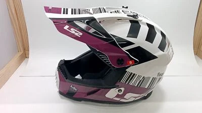 LS2 Gate Youth Xcode Full Face MX Motorcycle Helmet Gloss White Violet Youth S Foto 1 de 4