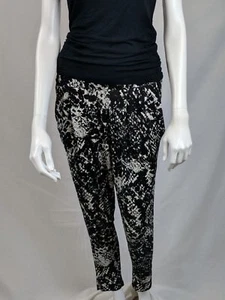WILLOW & CLAY WOMENS BLACK & WHITE COMFY STRETCH PLEATED PANTS SZ S $78 - Picture 1 of 9