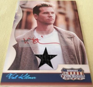 Val Kilmer certified signed 2007 Donruss Americana worn shirt swatch card 68/100