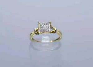 1 Ct Round Cut Real Moissanite Women Engagement Ring 14k Yellow Gold Plated - Picture 1 of 7