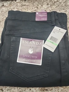 Gloria Vanderbilt Women's Amanda Classic Tapered Jean, Black, 8, Black, Size 8.0 - Picture 1 of 3