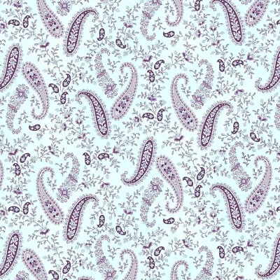 Henry Glass - Franela de jardín crepuscular - Cachemira - Azul claro, tela por comprar Foto 1 de 4