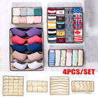 4Pcs Foldable 6 7 8 24 Cells Underwear Socks Bra Drawer Organizer Storage Boxes