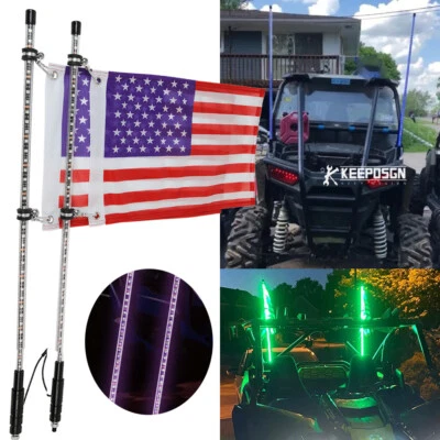 Antena de luces LED de látigo espiral RGB de 2x4 pies para CF-MOTO CFORCE 1000/400/500/600/800 Foto 1 de 4