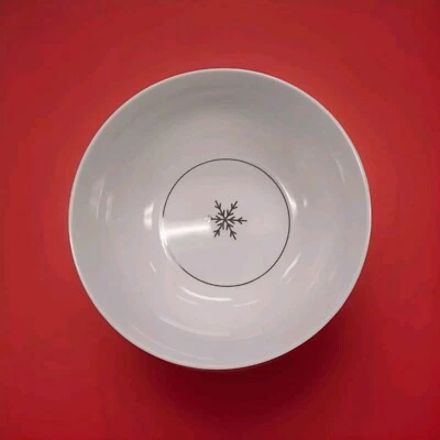 Threshold Serving Bowl Arctic Solstice silver snowflake on white 10" diameter - Image 1 of 3