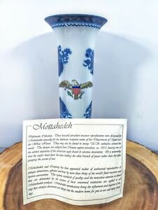 Mottahedeh Diplomatic American Eagle Porcelain Trumpet Vase, Unused