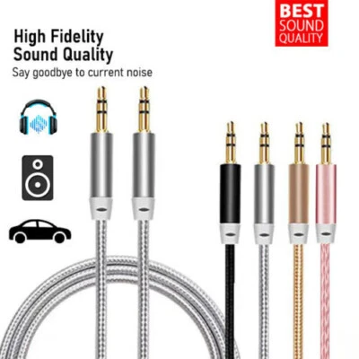 Aux Cable Jack To Jack 3.5Mm Audio Lead Male Stereo 1 To 3m Car PC Phone Plug - Image 1 of 4