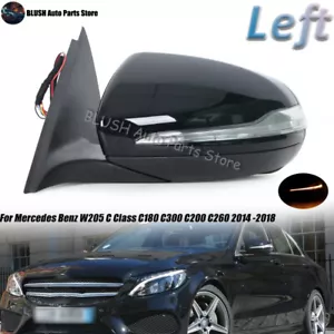 Left Side Door Mirror w/Blind Spot For 2014 -2018 Mercedes Benz W205 C Class - Picture 1 of 11