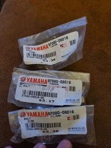 Lote de 3 pernos fueraborda Yamaha de acero inoxidable 97080-08016 OEM - Imagen 1 de 2