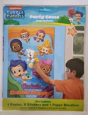 Nickelodean Bubble Guppies Fiesta de Cumpleaños Juego 1 Póster 8 Pegatinas 1 Venda para los Ojos  Foto 1 de 4
