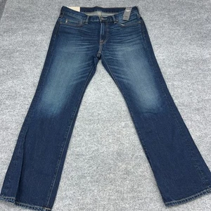 Abercrombie Fitch Jeans Uomo 33x30 (FIT 35x32) Denim Scuro The A&F Tasche Bootcut - Foto 1 di 10
