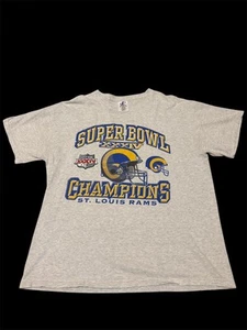 Vintage 2000 St. Louis Rams Super Bowl XXXIV Champions Graphic Tee Size XL - Picture 1 of 4