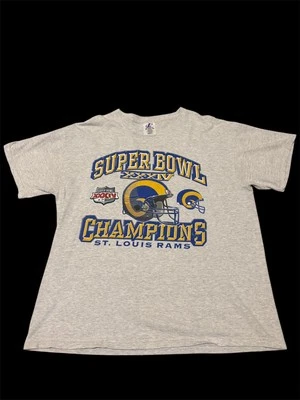 Camiseta Gráfica Vintage 2000 St. Louis Rams Super Bowl XXXIV Champions Talla XL  Foto 1 de 4