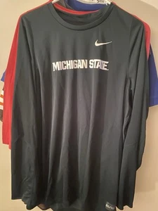 MICHIGAN STATE SPARTANS NIKE DRI-FIT SHIRT XL TG EG NCAA LANGARM SPORTLICH - Bild 1 von 4
