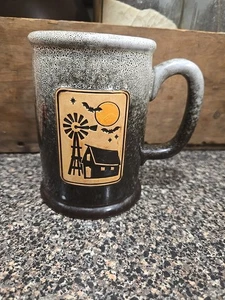 Bauernhaus Halloween Kaffeebecher Fledermäuse braun Herbst Scheune Traktor Versorgung rustikal - Bild 1 von 12