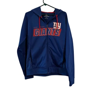 New York Giants by Majestic ThermaBase Hoodie Jacket Sz M NFL Full Zip EUC - Picture 1 of 10