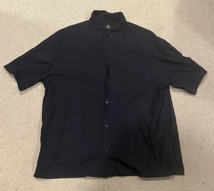 H&M dunkelblaues Kurzarmhemd mit Knopfleiste Herren Größe Extra Large XL Relaxed Fit - Bild 1 von 3