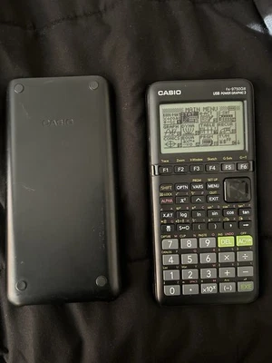 CASIO fx-9750GIII Graphing Calculator w/Cover Black Tested & Working Graphic 3 - Image 1 of 4
